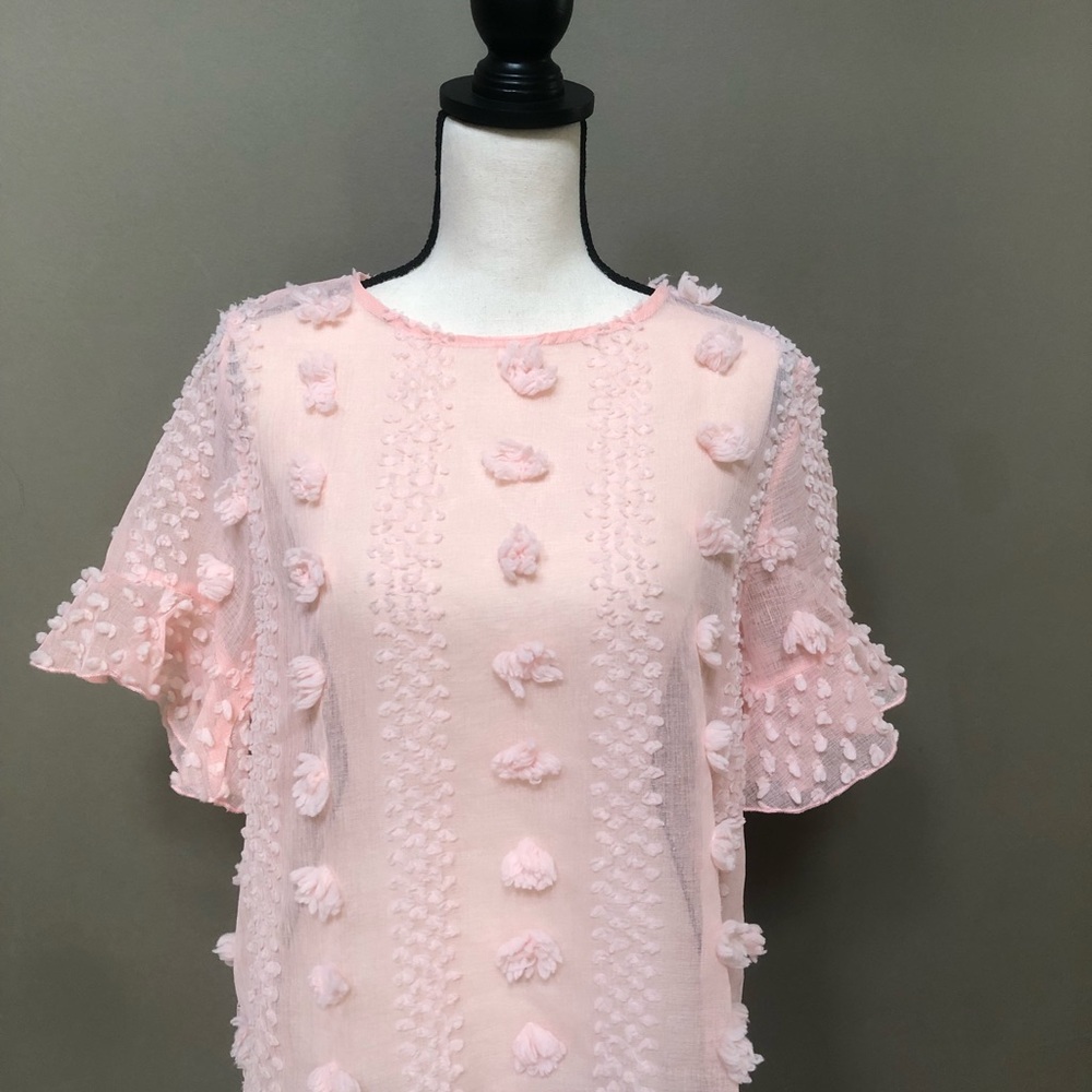 Shein official sheer  pompom blouse - Picture 2 of 14
